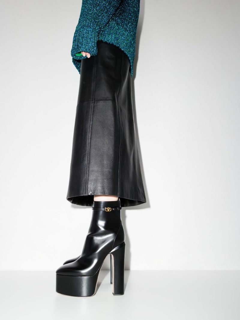 Black Tango 155 Leather Platform Boots