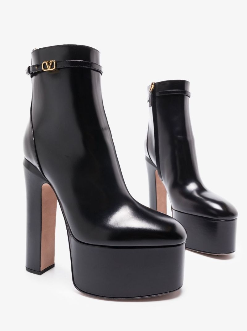 Black Tango 155 Leather Platform Boots