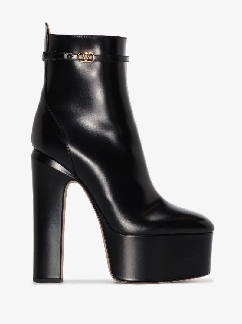 Black Tango 155 Leather Platform Boots