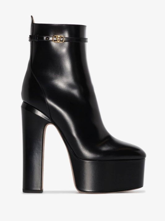 Black Tango 155 Leather Platform Boots
