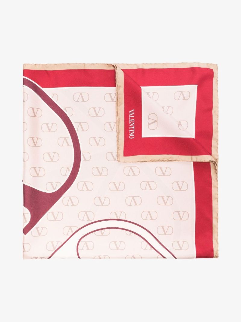 Pink Vlogo Signature Silk Scarf