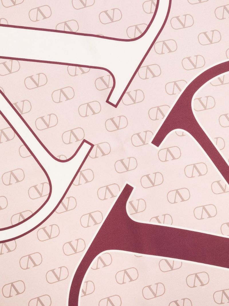 Pink Vlogo Signature Silk Scarf