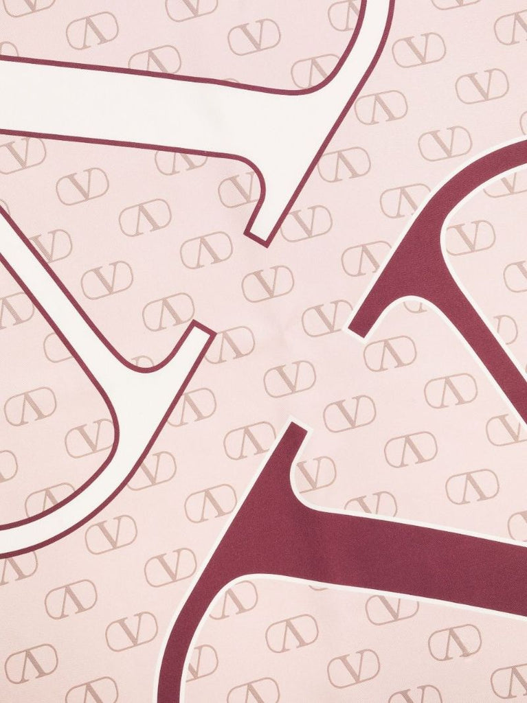 Pink Vlogo Signature Silk Scarf
