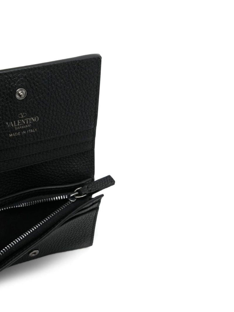 Black Rockstud Leather Wallet