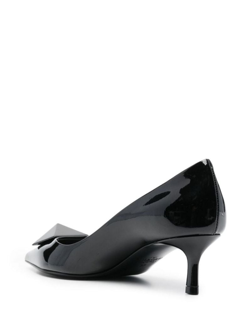 Black One Stud 60 Patent Leather Pumps