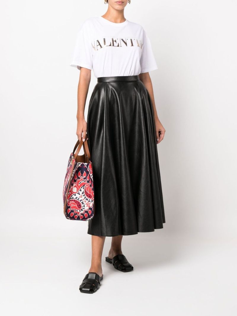 White Embellished Logo Cotton T-shirt