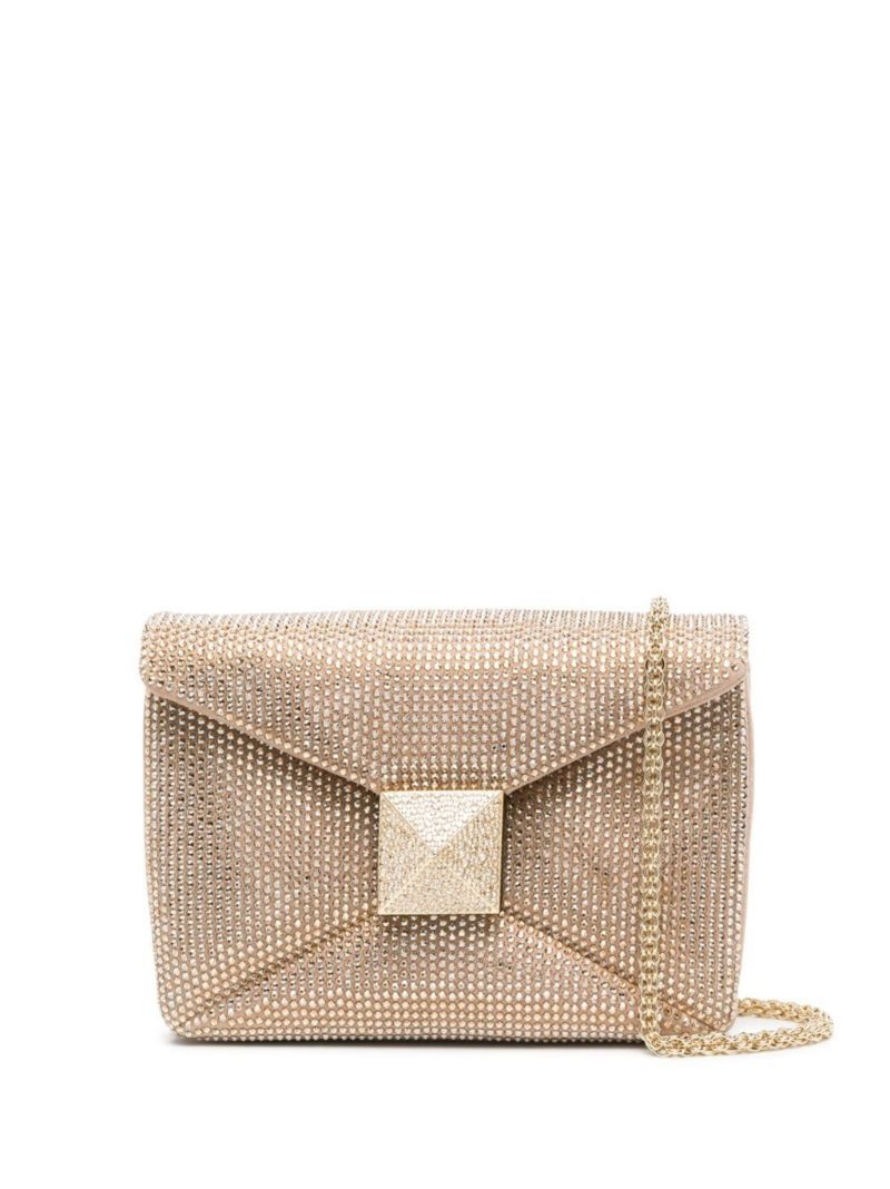 Gold-tone One Stud Leather Cross Body Bag