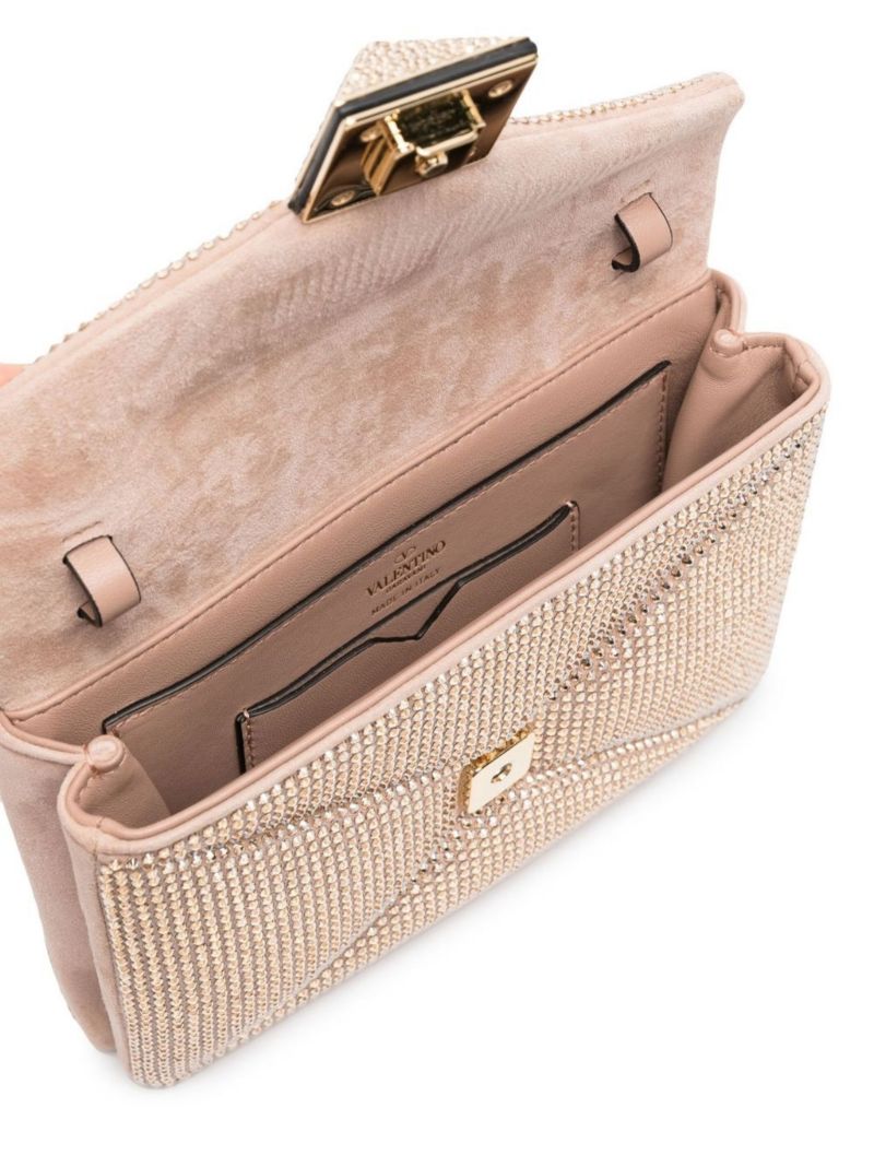 Gold-tone One Stud Leather Cross Body Bag