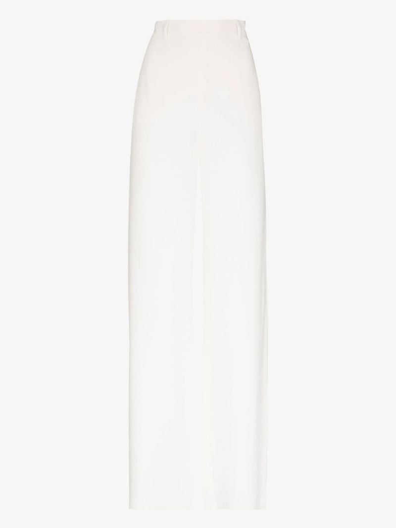 White Wide Leg Silk Trousers