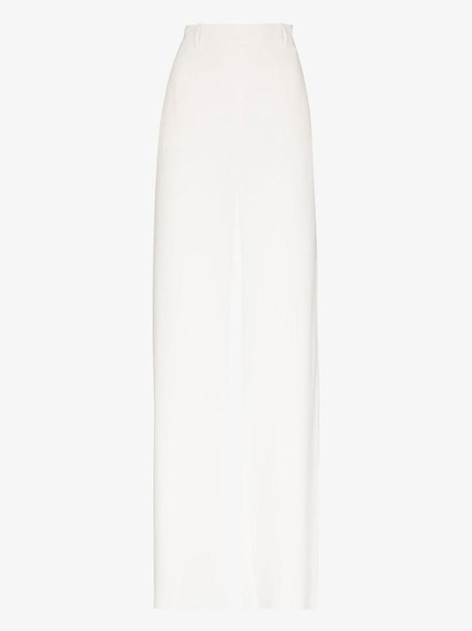 White Wide Leg Silk Trousers