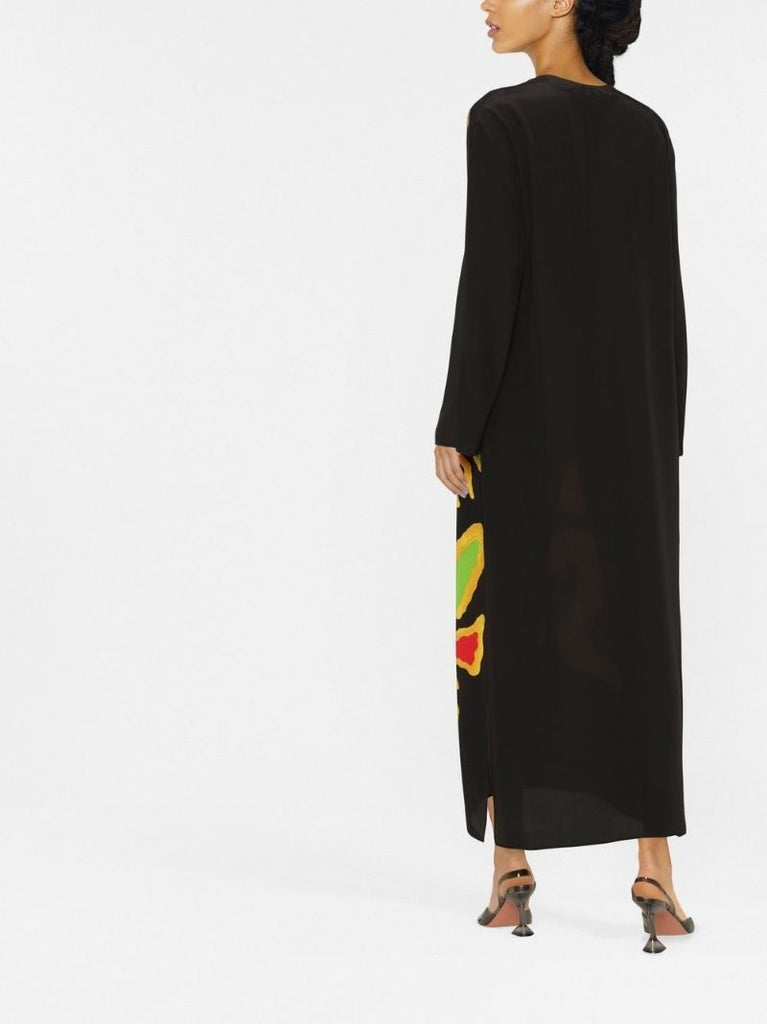 Black Drago Re-edition Printed Silk Dress