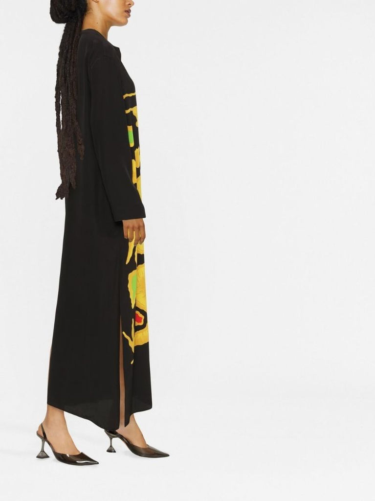 Black Drago Re-edition Printed Silk Dress
