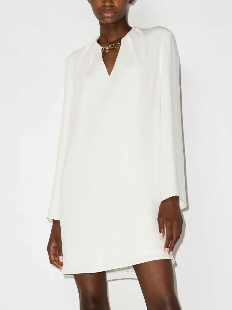 White Vlogo Signature Silk Mini Dress