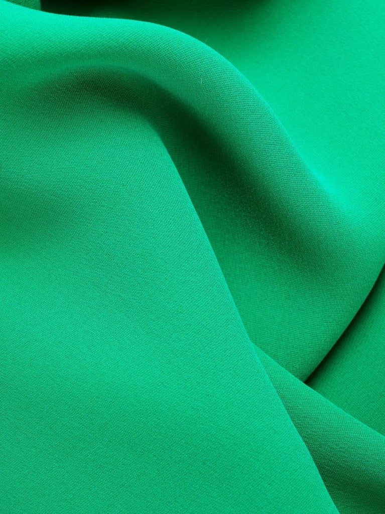 Green V-neck Silk Dress