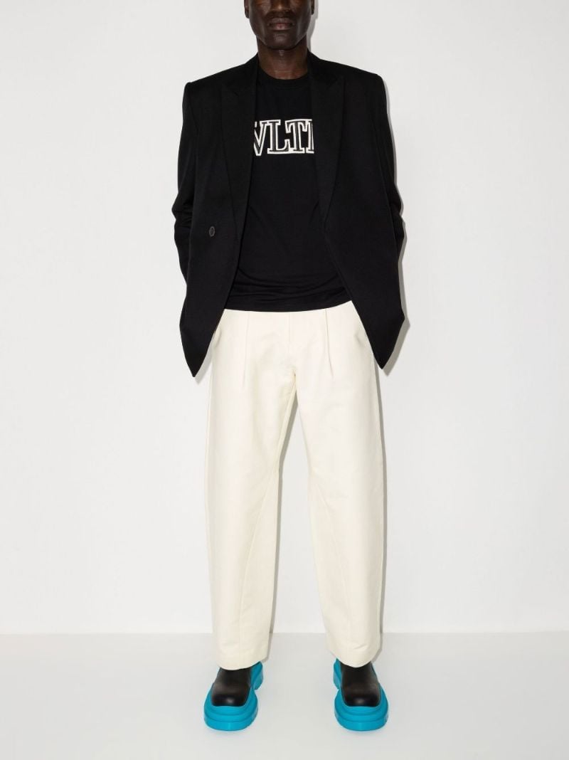 Black Vltn Embroidered Cotton T-shirt