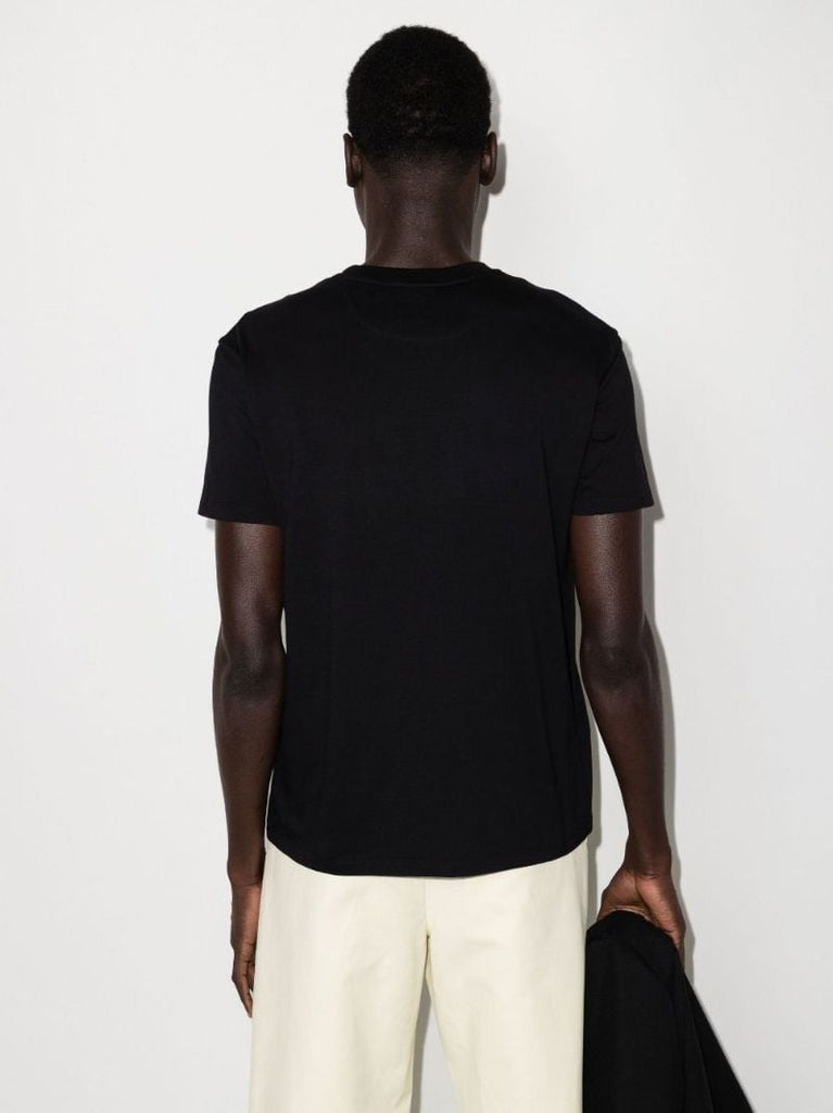 Black Vltn Embroidered Cotton T-shirt