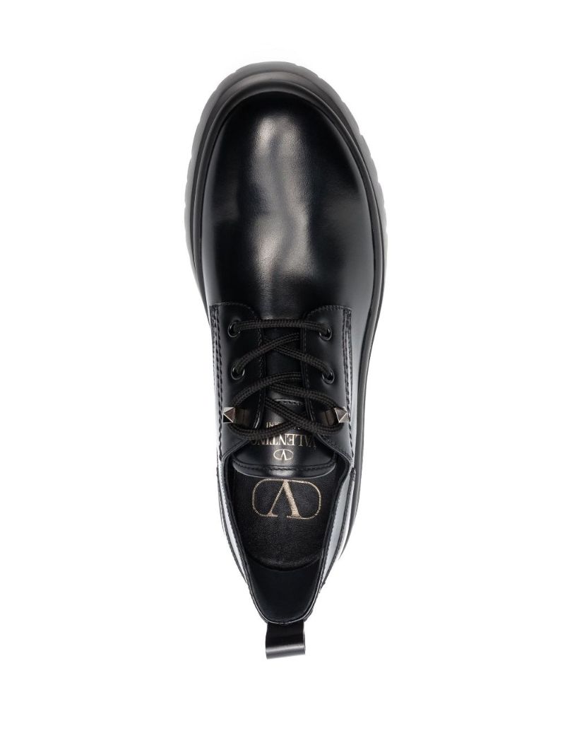 Black Roman Stud 55 Leather Derby Shoes