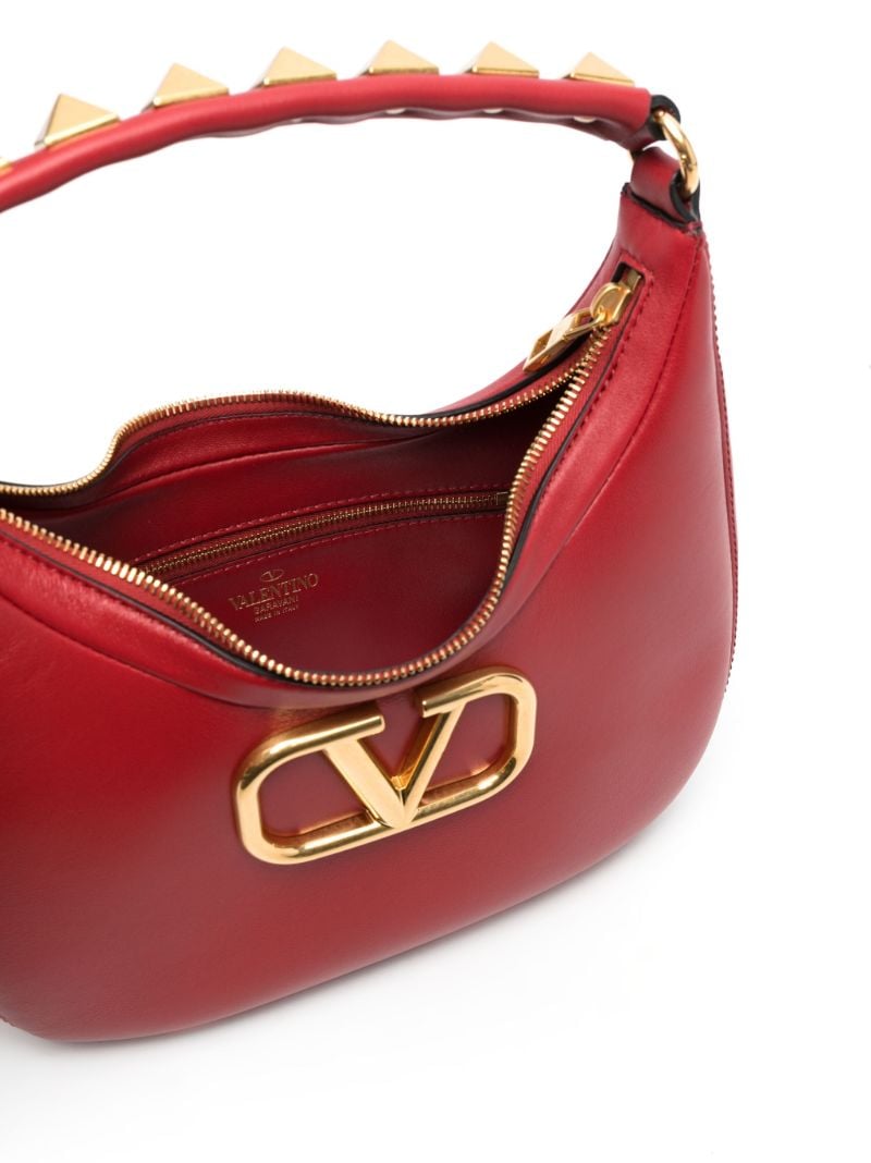 Red Stud Sign Leather Hobo Bag