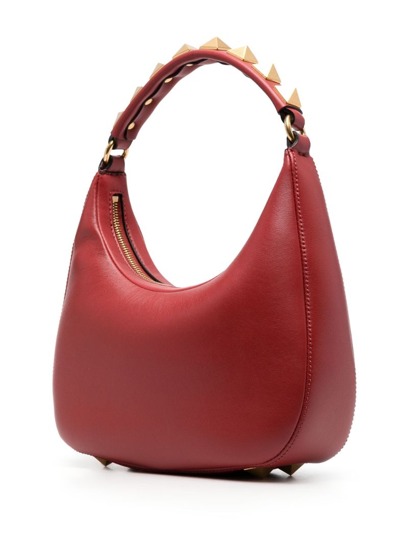 Red Stud Sign Leather Hobo Bag