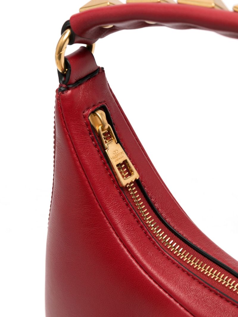 Red Stud Sign Leather Hobo Bag