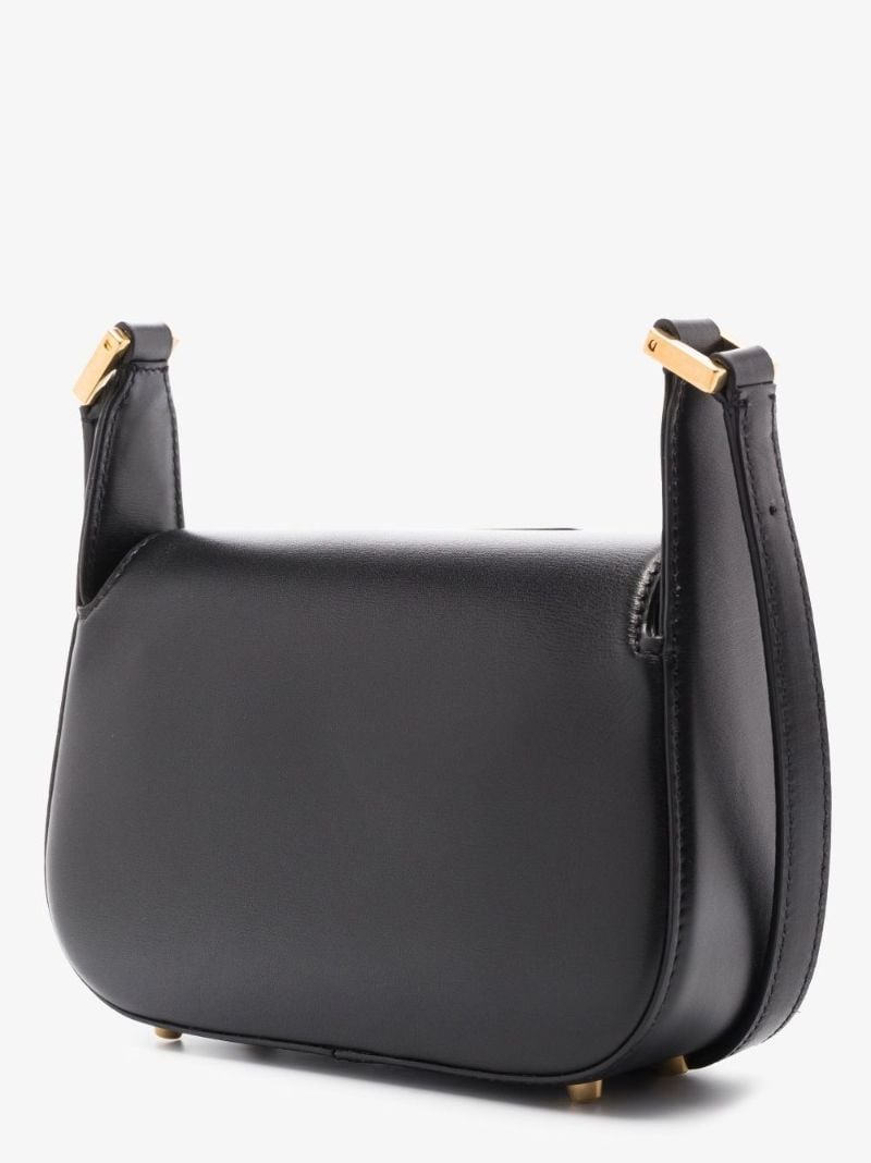Black Vlogo Chain Small Leather Shoulder Bag