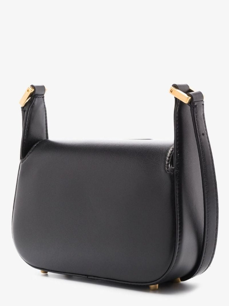 Black Vlogo Chain Small Leather Shoulder Bag