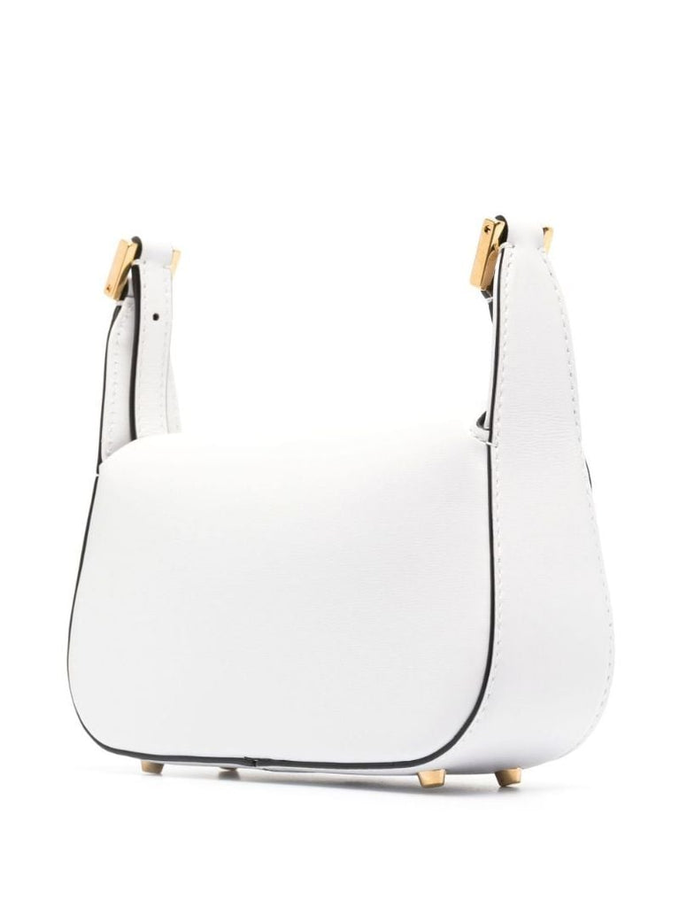 White Vlogo Chain Small Leather Shoulder Bag