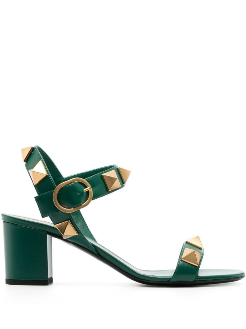 Green Roman Stud 60 Leather Sandals