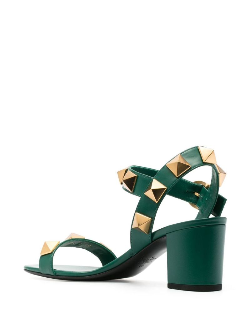 Green Roman Stud 60 Leather Sandals