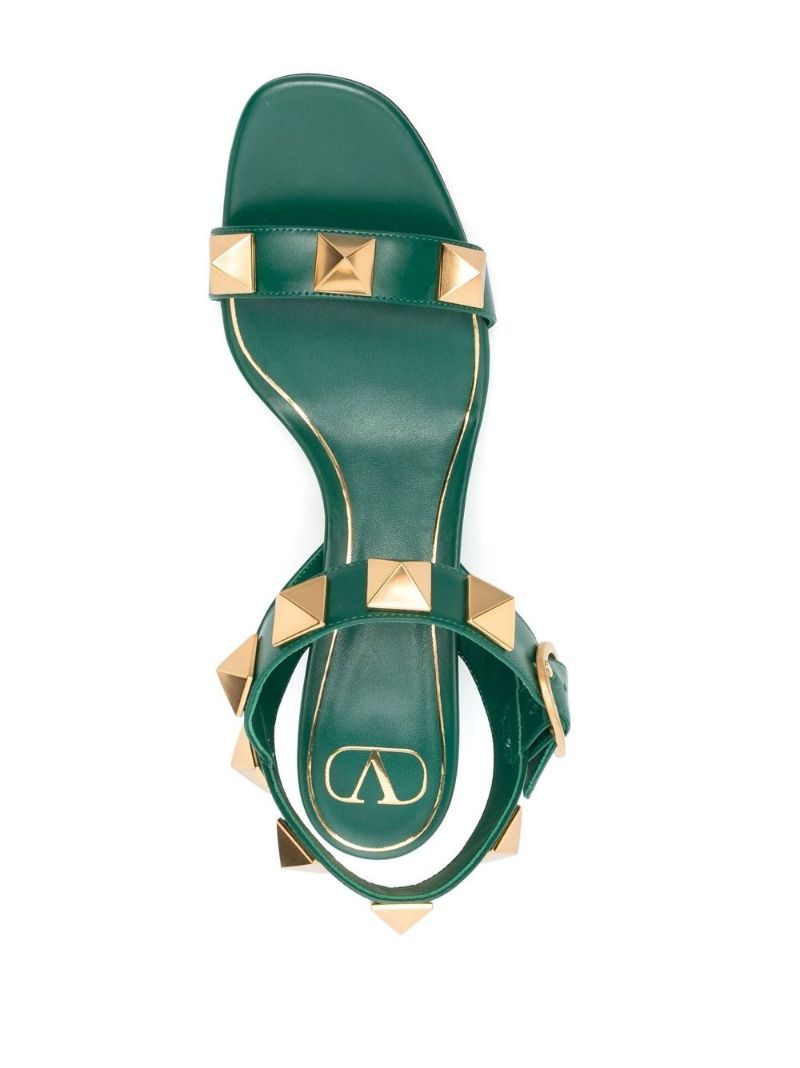 Green Roman Stud 60 Leather Sandals