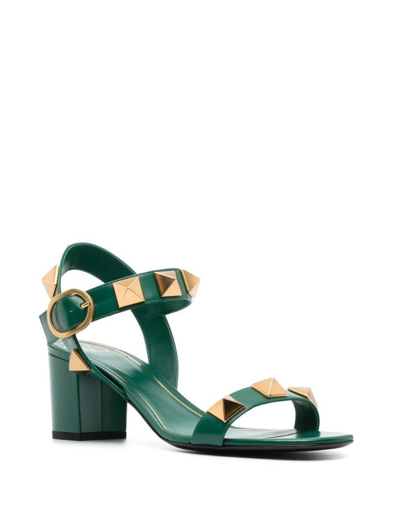 Green Roman Stud 60 Leather Sandals
