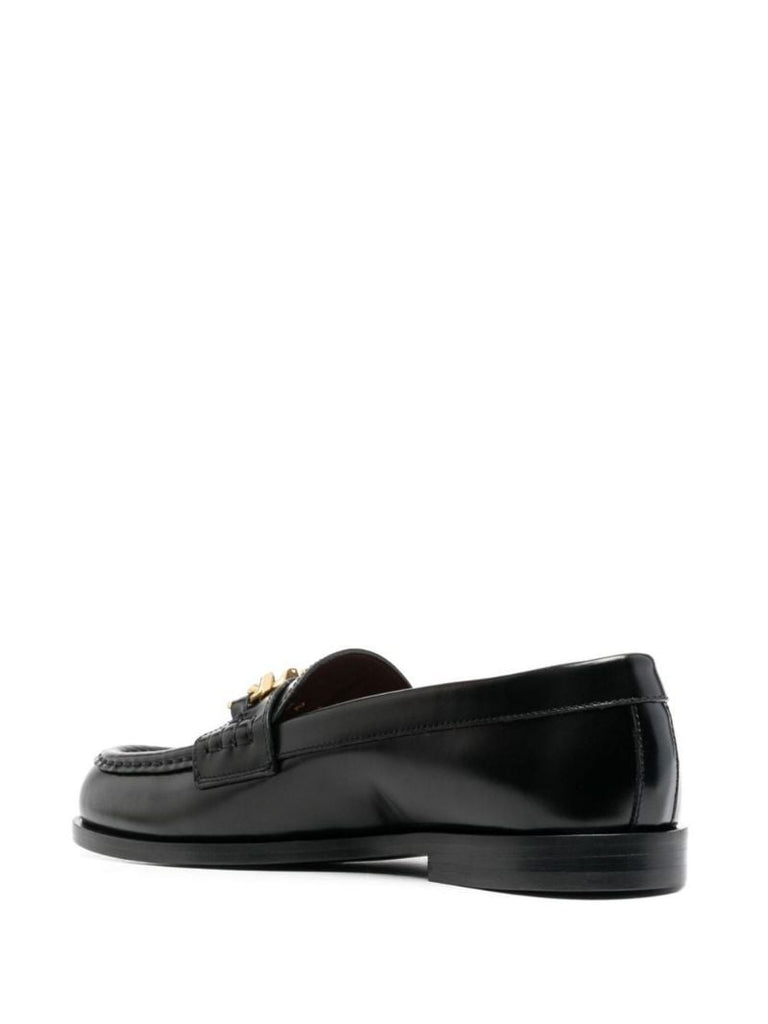 Black Vlogo Leather Loafers