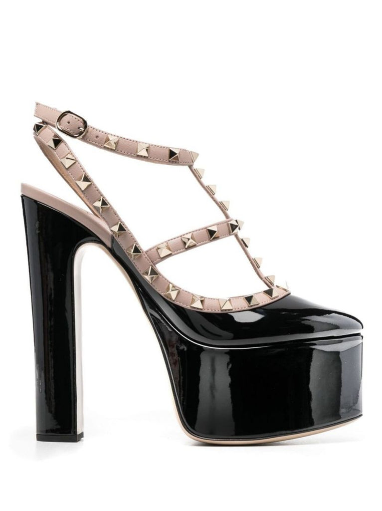 Black Rockstud 155 Platform Pumps