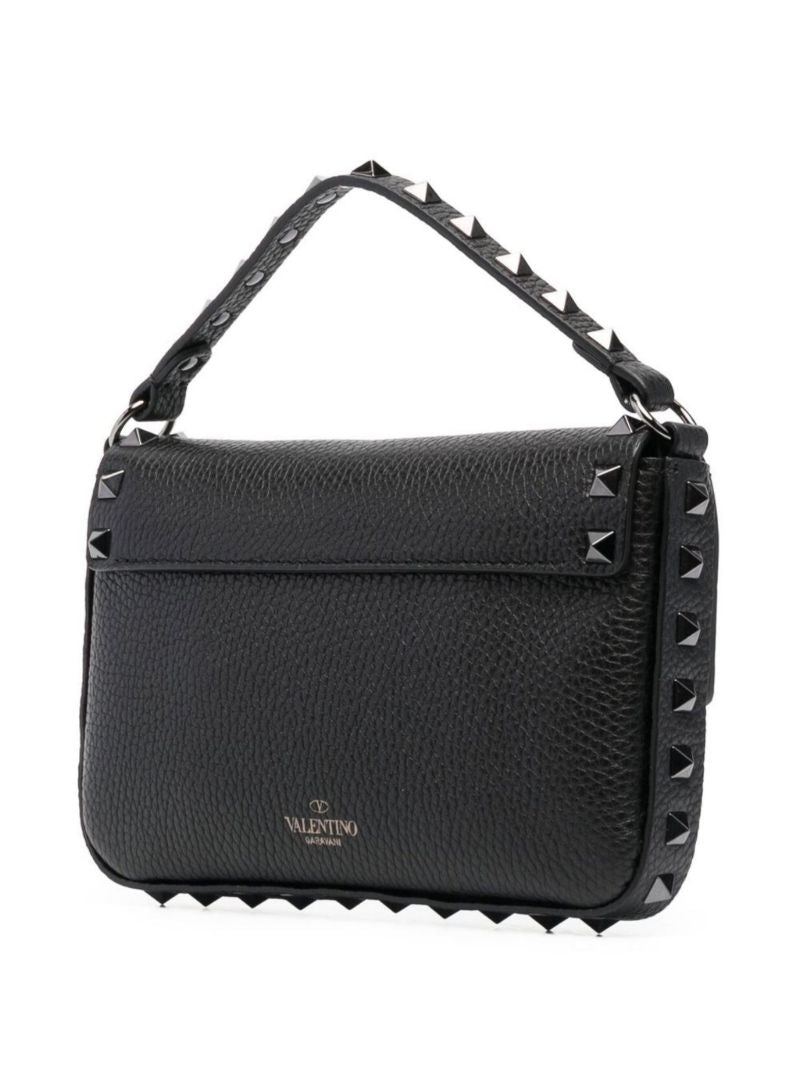 Black Rockstud Mini Leather Cross Body Bag