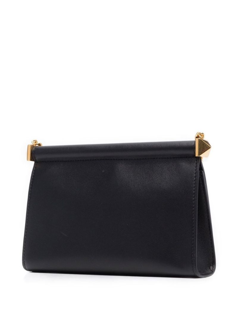 Black Vlogo Leather Crossbody Bag
