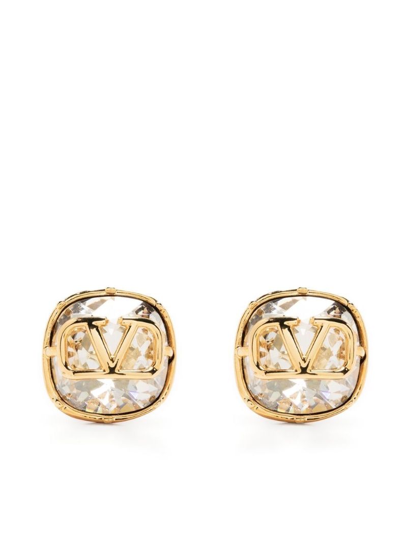 Gold-tone Vlogo Signature Crystal Earrings