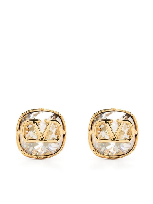 Gold-tone Vlogo Signature Crystal Earrings