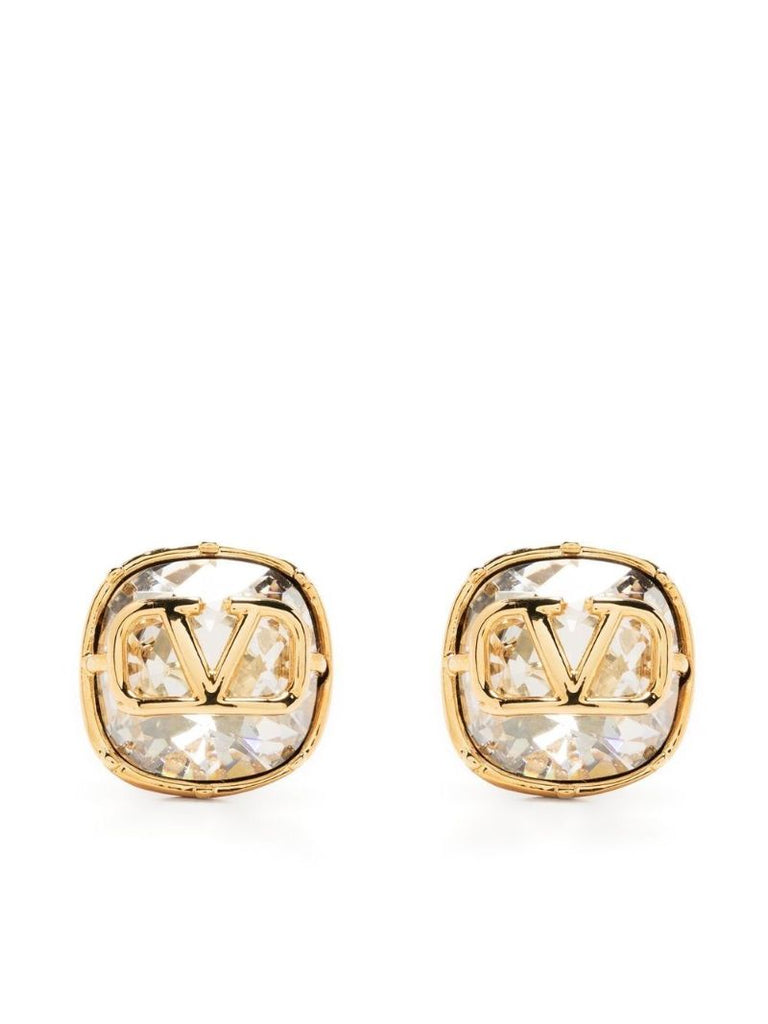 Gold-tone Vlogo Signature Crystal Earrings