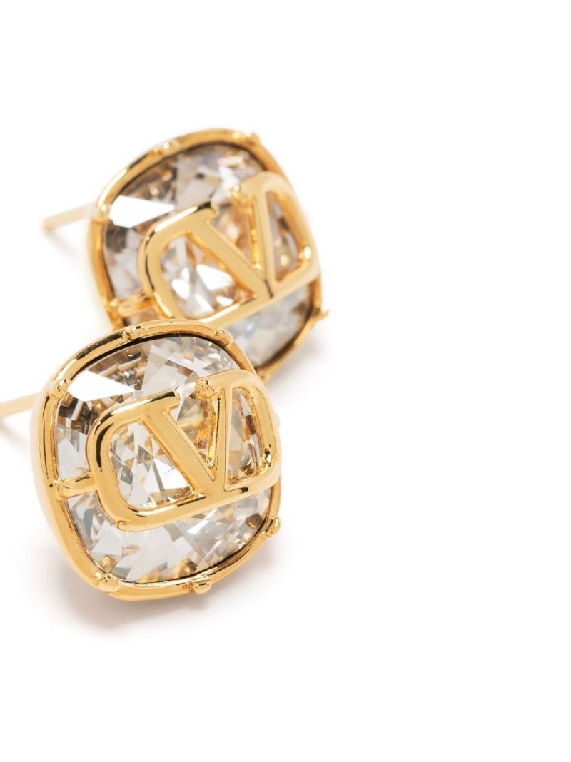 Gold-tone Vlogo Signature Crystal Earrings