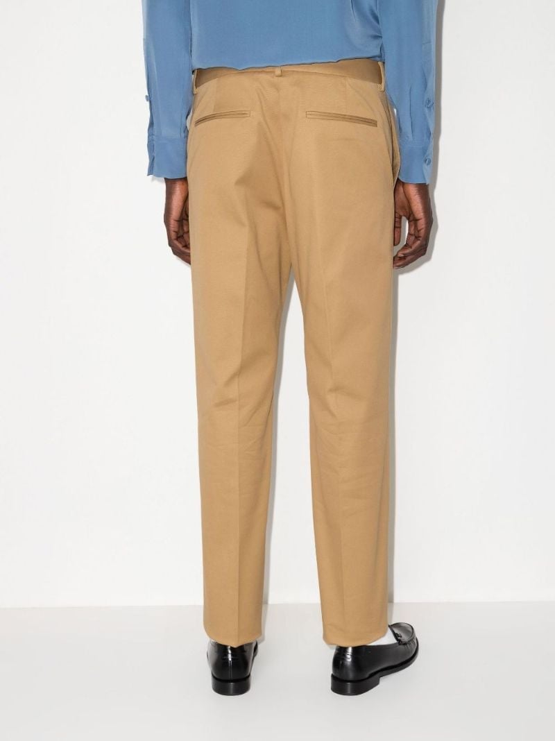 Beige  Tailored Cotton Trousers