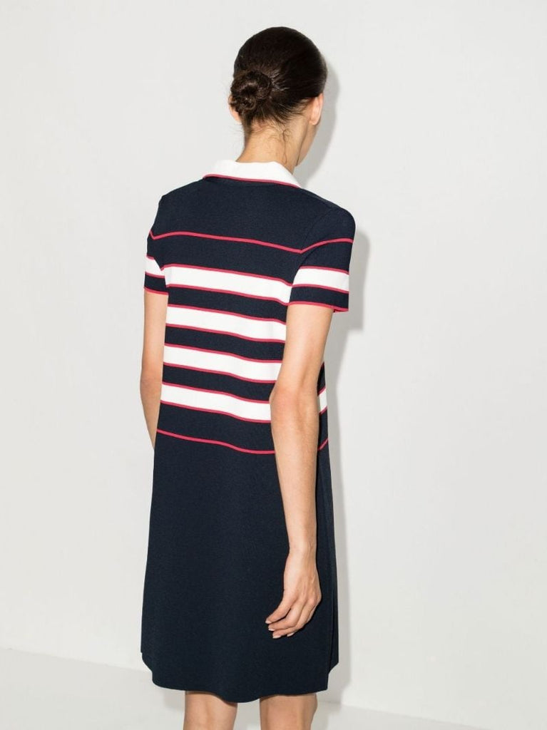 Blue Striped Knit Mini Dress