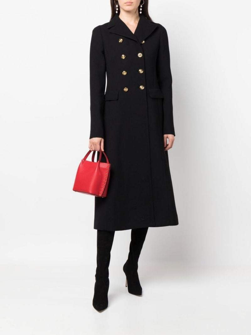 Red Rockstud Leather Tote Bag