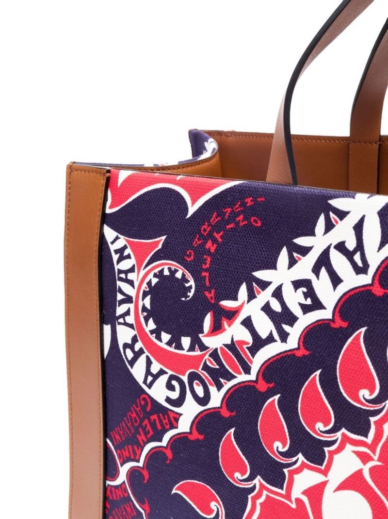 Multicolour Vlogo Canvas Print Tote Bag