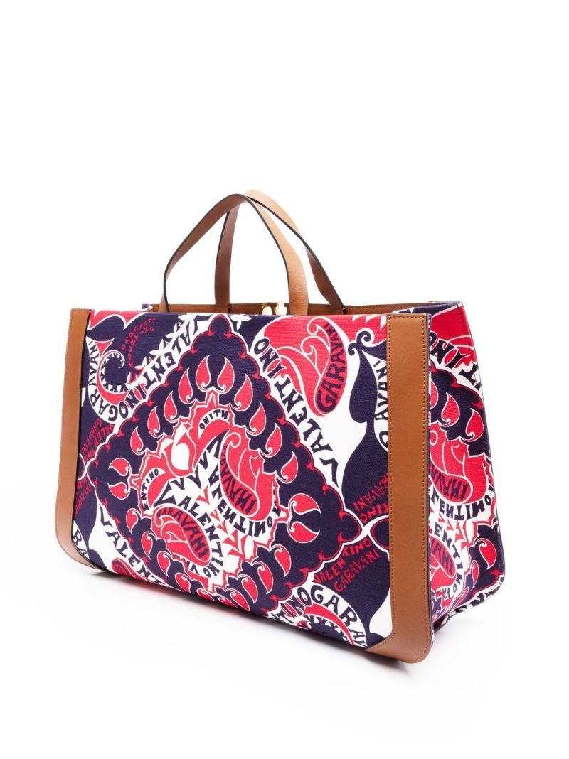 Multicolour Vlogo Canvas Print Tote Bag
