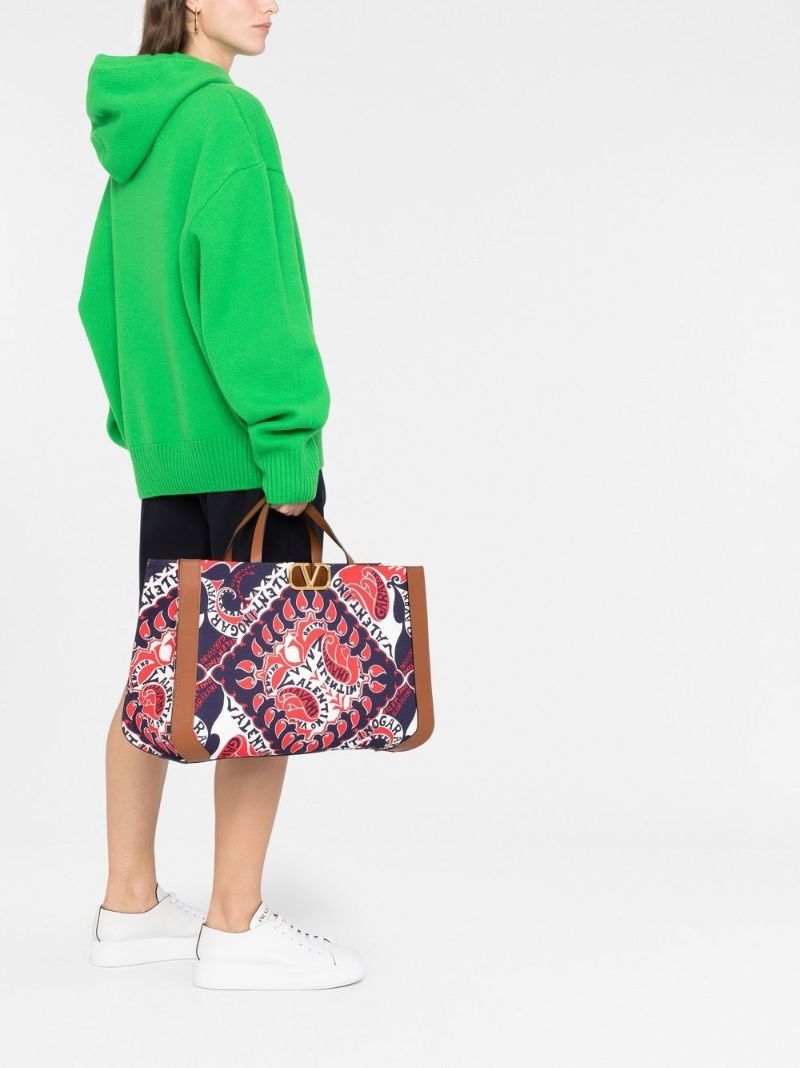 Multicolour Vlogo Canvas Print Tote Bag