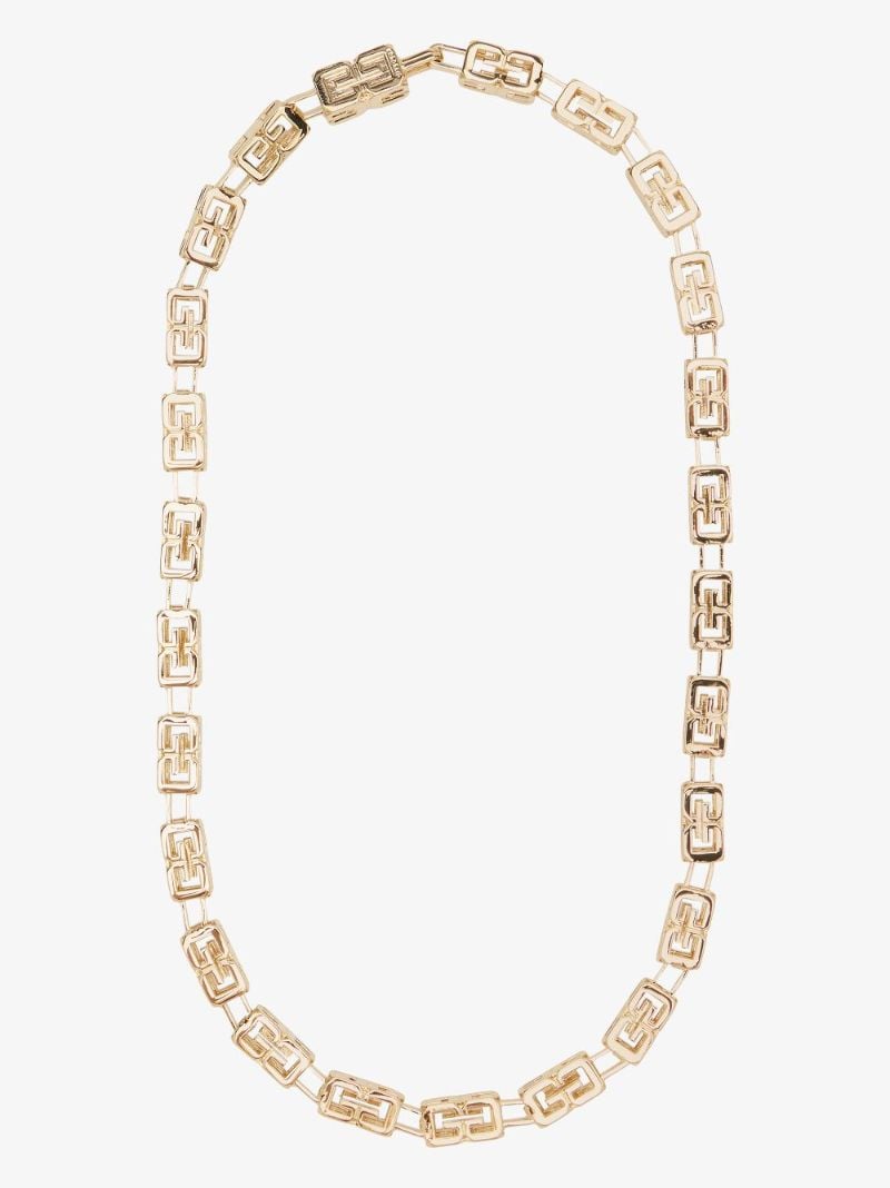 Gold Tone G Cube Necklace