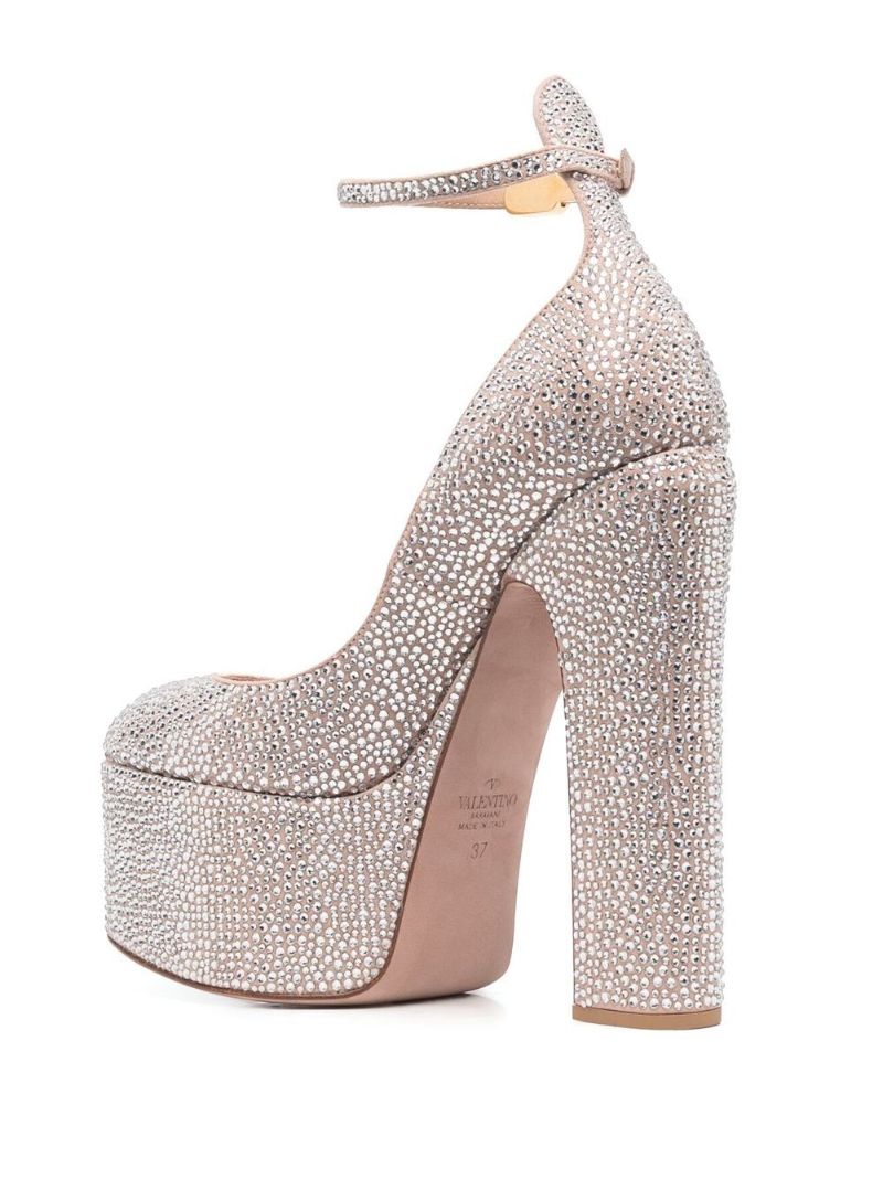 Silver 170 Rhinestone Platform Pumps