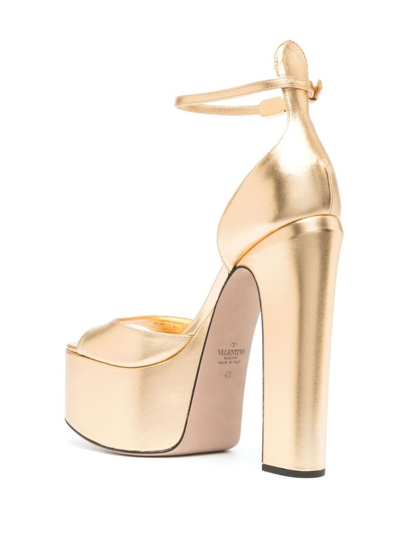 Gold Tan-go 160 Platform Leather Sandals
