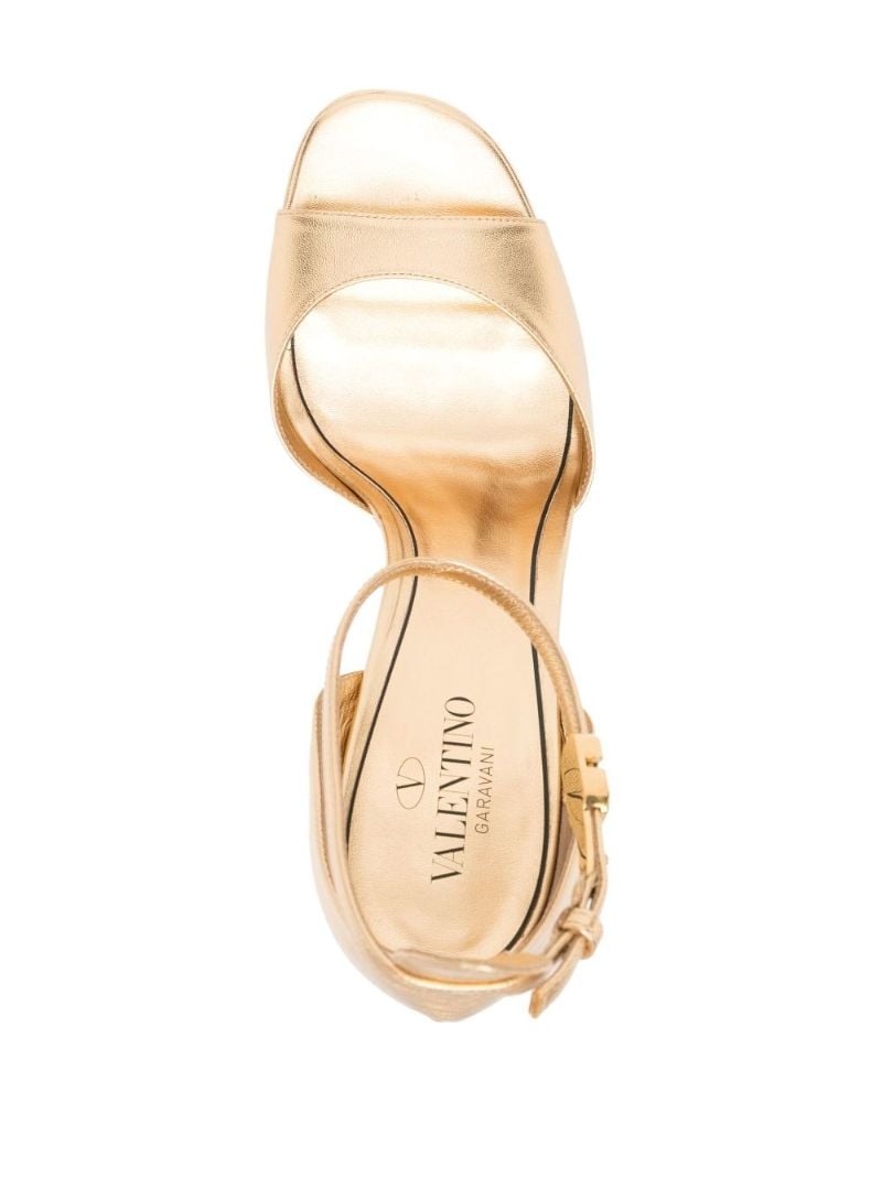 Gold Tan-go 160 Platform Leather Sandals