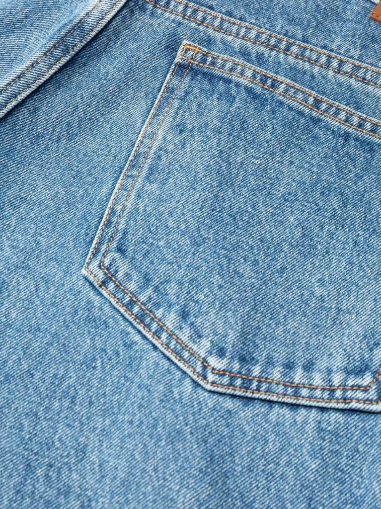 Blue Raw Hem Regular Fit Jeans